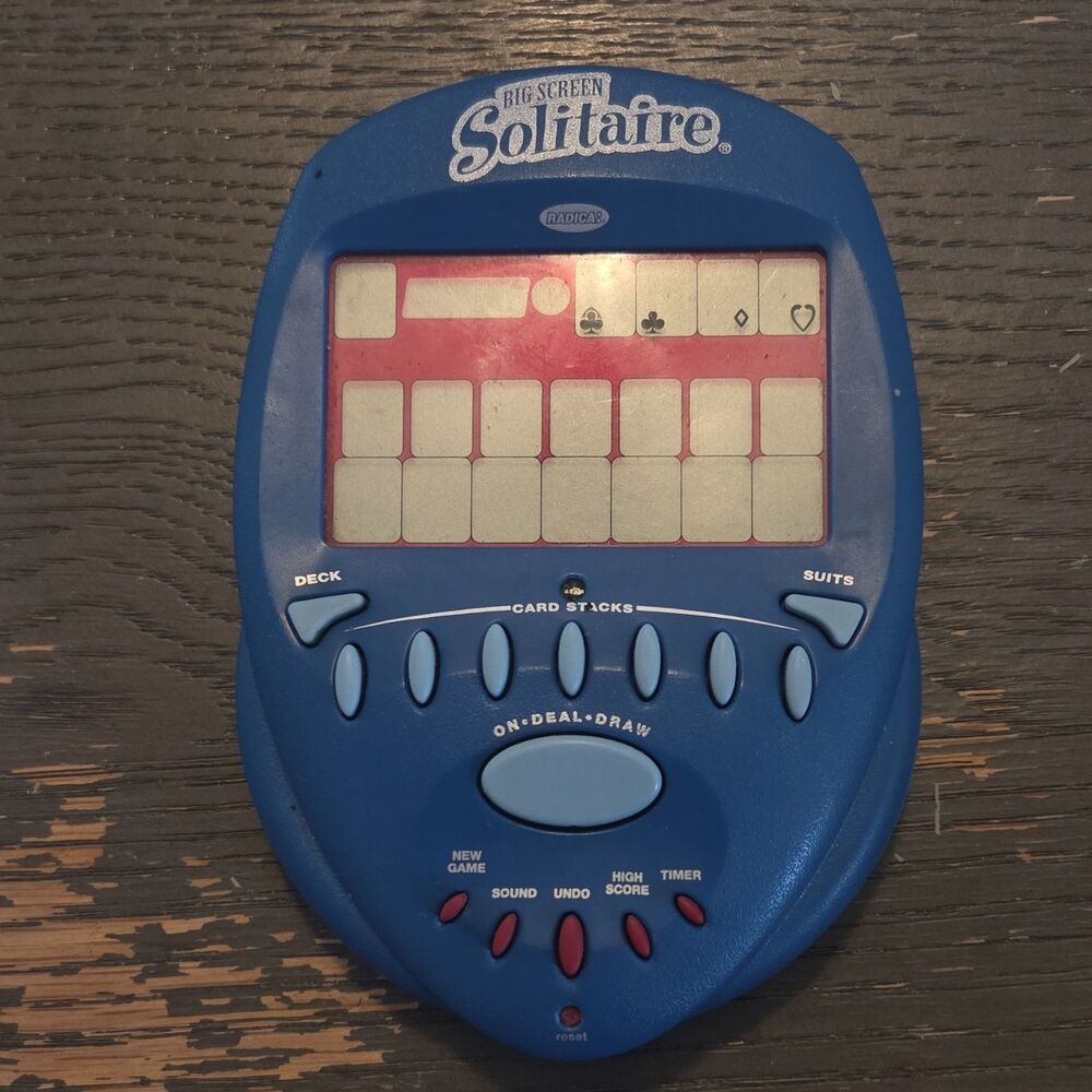 Radica Big Screen Solitaire 1998 Handheld Electronic Game